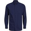 JACK & JONES Camicia classica maniche lunghe, chiusura con bottoni, vestibilità slim. Blu