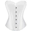 RHISLEO Bustino da donna classico con lacci floreali burlesque basco shaper overbust disossato corsetto top, bianco, 42