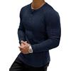 Muscle Cmdr Maglia Uomo Manica Lunga/Corte,Maglia Termica Uomo Manica Lunga,Cotone Camicie Muscolari Slim Fit（Blu/2XL）
