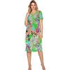 e.Femme® Camicia da notte da donna a maniche corte Monika 1082 in 100% cotone, fiori, 44