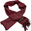 CJ Apparel Sciarpa nepalese da uomo, tinta unita, design alla moda, bordeaux, taglia unica