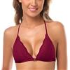 SHEKINI Reggiseno Donna con Chiusura Frontale Bra Senza Ferretto in Pizzo Sexy Halter Triangolo Bralette con Imbottito