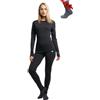 Merino.tech Completo Lana Donna Merinos - Intimo Termico Merino Maglia e Pantalone con Calzini Leggero, Medio, Pesante (Large, 165 Lite Heathered Black)
