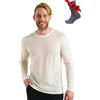 Merino.tech Maglia Termica Lana Merino Uomo - 100% Intimo Termico Lana Merino Uomo Leggero, Medio, Pesante con Calzini (165 Creamy White, Large)