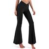 BBXWANG Leggings svasati a vita incrociata Pantaloni da yoga elasticizzati in vita per donna Pantaloni svasati Bootcut per sport casual