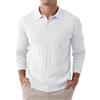 Hisir Polo da uomo a maniche lunghe invernali in maglia, vestibilità regolare, casual, classico, a righe verticali