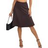 EXCHIC Donne Elegante A-Linea Vita Alta Midi Gonna Flared Affari Ufficio Lunga Elastica Gonne(S, Marrone)