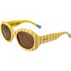Fisura - Occhiali da sole donna originali. Stile distintivo con filtri polarizzati. Con scatola di latta, salvietta per la pulizia e custodia inclusa. (Summer club, giallo)