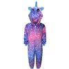 Live It Style It Tutina per Bambini Unicorn Pigiami Comodi per Ragazze Tutina Morbida da Bambino Regali per Bambini Tuta Animale Dress Up Costume (4-5 Anni, Unicorno - Stelle Rosa Viola)