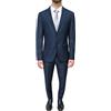 Evoga Abito Completo Uomo Sartoriale Smoking Vestito Elegante Cerimonia (56, Blu Micro Fantasia)