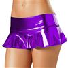 HOT DREAM Mini gonna corta da donna in finta pelle effetto bagnato con volant metallizzato, sexy, da discoteca, ballo
