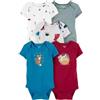 Acuryx Tutine a Maniche Corte Unisex Neonato Bambino Confezione da 5 Pezzi #60 9-12 Mesi