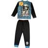 The Nightmare Before Christmas Pigiama per bambini con Jack Skellington, set da 2 pezzi, abbigliamento da notte, nero/blu, età 5-12 anni, Nero , 9-10 Years