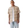 Levi's Uomo Camicia a Maniche Corte, Relaxed Fit, Beige (Bennett Plaid Porrid), S