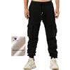 TONY BACKER Pantaloni Cargo Uomo in Maglia di Cotone Multitasche Laterali Casual e Chiusura Coulisse e i Lacci nella Vita 7905 (IT, Numero, 32, Regular, Regular, NERO-06N)
