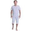 FERRUCCI COMFORT Pigiama Tutone Sanitario Estivo con 3 Zip in Cotone a Maniche Corte e Pantalone Corto - 9008/6 - Made in Italy - Adatto agli Anziani (L, Azzurro)