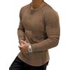 Muscle Cmdr Maglia Uomo Manica Lunga/Corte,Maglia Termica Uomo Manica Lunga,Cotone Camicie Muscolari Slim Fit（Marrone/S）