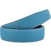 Vatee's Cintura di ricambio in vera pelle delle donne/uomini senza fibbia 32mm Larghezza 115cm Lunga Azzurro