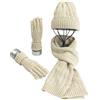 Warmiehomy Set Inverno per Donne, 3 Pezzi Set di Sciarpa Guanti Cappelli per Uomo, Berretto Cappello Maglia con Sciarpa Berretti in Maglia Guanti e Manopole Sciarpe e Stole, Morbidi e Caldi, Unisex - Beige