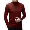Ophestin Uomo Mezzo Dolcevita Camicia Manica Lunga Pullover Basic Progettato Sottogonna Collo Polo Stretch Slim Fit Maglioni Rosso Vino, L