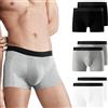 Falechay Boxer Uomo 6 Pack Mutande Senza Graffi Scivolare Intimo Boxer Sportivo Mutande per Uomo Pantaloncini retrò Cotone Slip S-3XL Nero-Bianco-Grigio S