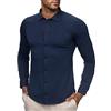 ELDO COLLECTION Camicia Uomo Slim Fit in Cotone Elasticizzato Supima® - Elegante e Aderente - Senza Stirare - Manica Lunga (IT, Testo, L, Regular, Regular, Blu Navy)