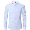 ATOFY - Camicia da uomo con polsino francese, vestibilità regolare, camicia formale da lavoro, a maniche lunghe, gemelli casuali, L