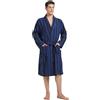 FashGudim Vestaglia da uomo leggera in cotone scozzese di bufalo con collo a scialle accappatoio kimono estivo, 5XL-6XL