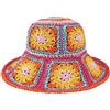 Voilipex Cappello da Sole in Paglia, Pieghevole, a Tesa Larga, Cappello Estivo da Spiaggia all'Uncinetto, Cappello da Donna, 1 Rosa, Taglia Unica