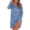 ENJOYNIGHT Camicia da notte da donna, a maniche lunghe, in cotone, camicia | Classico girocollo, camicia da notte con stampa di cartoni animati, taglio ampio, materiale leggero