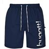 Bugatti® Costume da Bagno Moderno da Uomo, Nero o Blu Navy con Strisce Bianche sui Lati