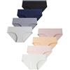 Domee Mutande Slip Cotone Intimo Ragazze Pacco da 8 Mutandine Adolescenti Tinta Unita 13-14 Anni (Dimensione del Produttore L)