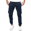 Loeay Pantaloni Cargo Autunnali da Uomo Tasche Laterali Legate alla Caviglia Pantaloni da Jogging Tinta Unita Vita Elasticizzata Pantaloni Attillati Pantaloni Lunghi Casual Nero L