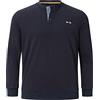 Jan Vanderstorm Felpa uomo Viljar in 100% cotone | tessuto sottile con struttura a nido d'ape | maglietta Serafino senza colletto, Blu scuro, 4XL