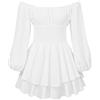 Yoisdtxc Mini gonna da donna in pizzo retrò fata con spalle scoperte con volant a schiena scoperta tinta unita Y2K Tube Top Dress Street Wear, C-bianco, XL