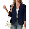 GRECERELLE Blazer da donna con maniche a 3/4, giacche da donna, eleganti cardigan con risvolto dentellato, ufficio, lavoro, cappotti da sposa, capispalla causale con tasche, bottoni