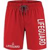 Bulabadoo Pantaloncino Lifeguard Uomo, Boxer Mare Bagnino Guardaspiaggia con Ancora Salvataggio, Costume Quick Dry con Coulisse