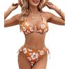Genfien Costume da Bagno Donna Due Pezzi Bikini Set Halter | Reggiseno Bikini Top Triangolo Tanga,Brasiliano,Beachwear,Swimwear,Costumi da Mare