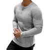 Muscle Cmdr Maglia Uomo Manica Lunga/Corte,Maglia Termica Uomo Manica Lunga,Cotone Camicie Muscolari Slim Fit（Grigio/XL）