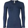 Engel Natur, Maglietta Intima/Camicia da Donna, 70% Lana (Biologica), 30% Seta (34-36 EU, Blu Marino)