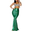 ZZLBUF Costume da sirena da donna, a vita alta, aderente, con gonna a coda di pesce, per cosplay, feste in maschera e giochi di ruolo, Verde, L