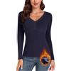 WOWENY Canottiera Termica da Donna con Pizzo, Senza Maniche, Invernale, con Scollo a V, in Pile