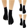 Golden Apple 3 paia di calzini sottili con punta divisa traspirante Tabi Flip Flop calzini casual sandalo giapponese filar calzini, unisex, Nero x3, L
