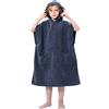 TOMEEK Asciugamano Poncho con cappuccio Bambini Soft Accappatoio con Tasca Beach Poncho Asciugatura Rapida Surf Bagno Asciugamano 9-13 Anni(Grigio)