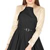 BlackButterfly Formale Raso a Maniche Lunghe Bolero (Oro Champagne, 5XL)