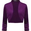 LADI TREND Coprispalle da donna aperto sul davanti, bolero cardigan in velluto coprispalle corto cardigan increspato manica a 3/4 coprente