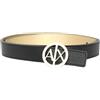 ARMANI EXCHANGE Bicolore, Fibbia Con Logo, Cintura, Donna, Nero/Oro, M