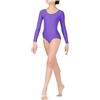 Prime fashions - Body a maniche lunghe da ragazza e donna - Nylon lucido - Vestibilità comoda