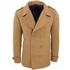 Evoga Cappotto uomo invernale slim fit soprabito trench doppiopetto sartoriale casual (M, Beige Cammello)