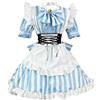 OMZIN Donna Halloween Lolita Maid Cosplay Costume Kawaii A Line Ruffle Layered Mini Abito
